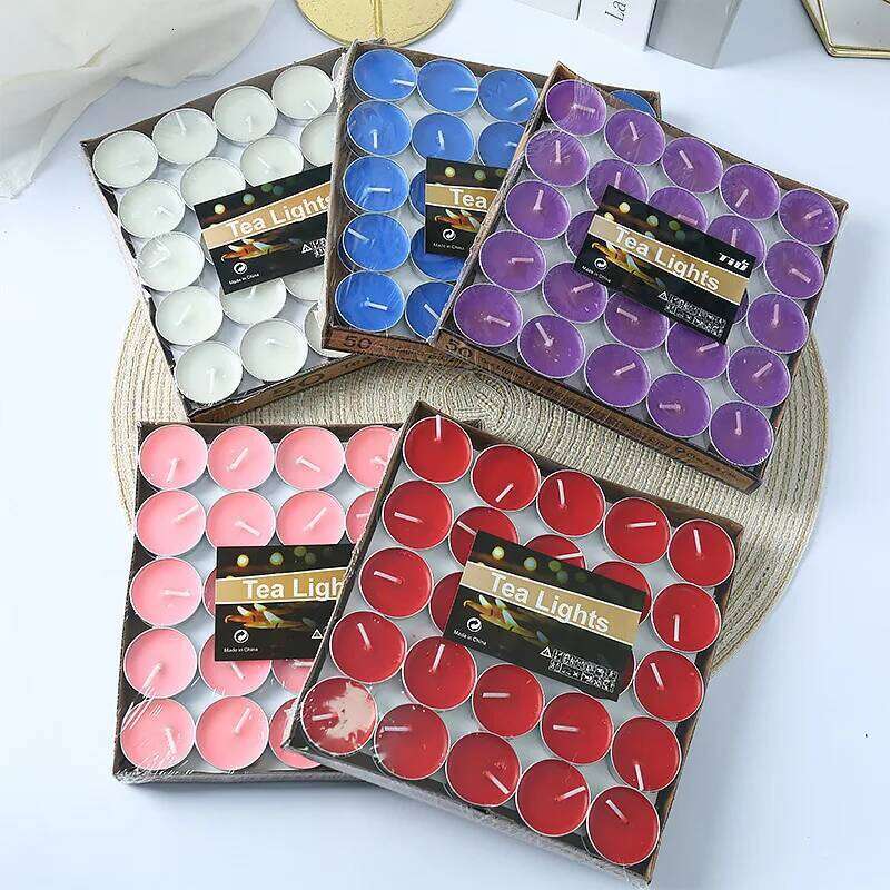 Wedding Round Tea Restaurant Thermal Wax Proposal Display Small Prayer Lighting Emergency Candles S260204