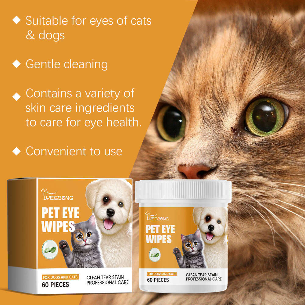 Yegbong and Dog Tear Stain Removal Cat Pet Cleaning Wet Wipes for Eye Use S260203