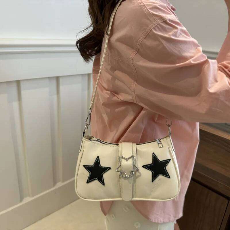 Y2K Hot Girls Star Shoulder Bags PU Leather Women's Underarm Fashion Design Female Crossbody Bag Handbags Phone Purse C260204