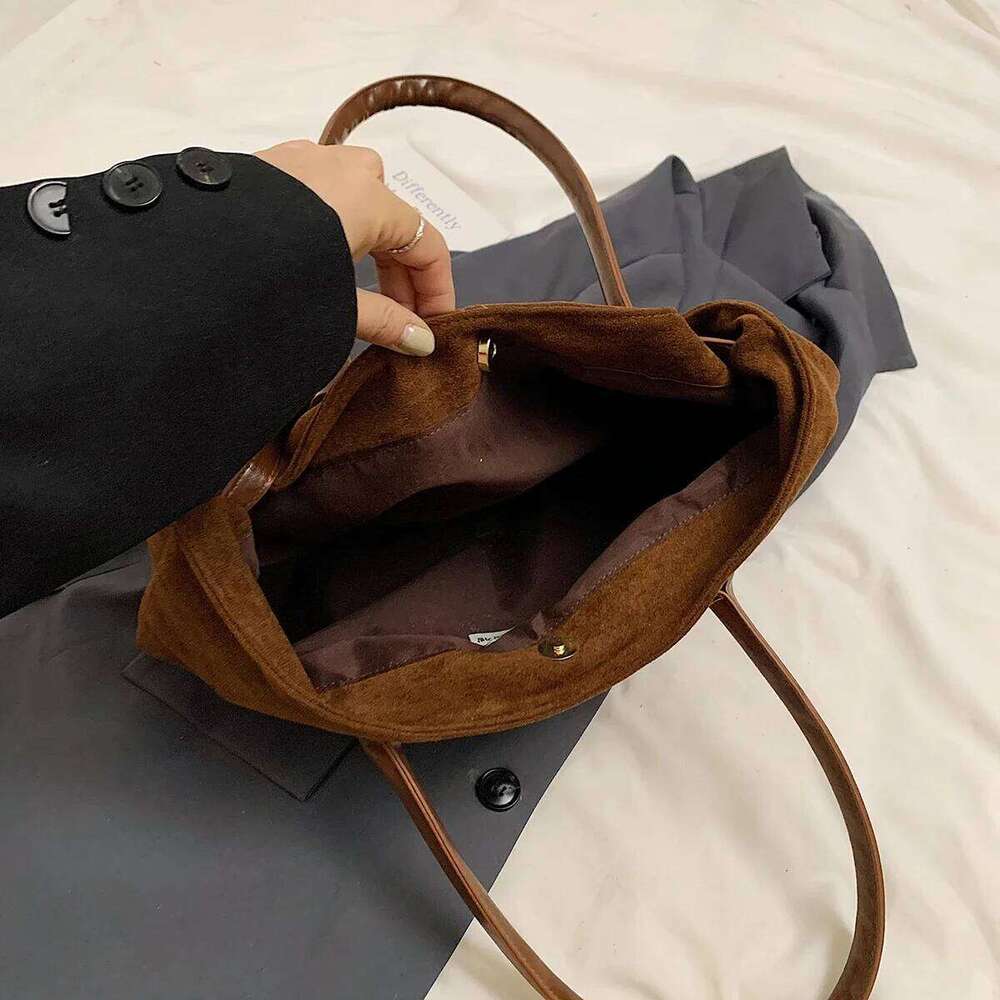 LEFTSIDE Large NUBUCK Underarm Bags Lady Shoulder for Women 2024 Winter New Fashion Trend Y2K Tote Bag Handbags C260204