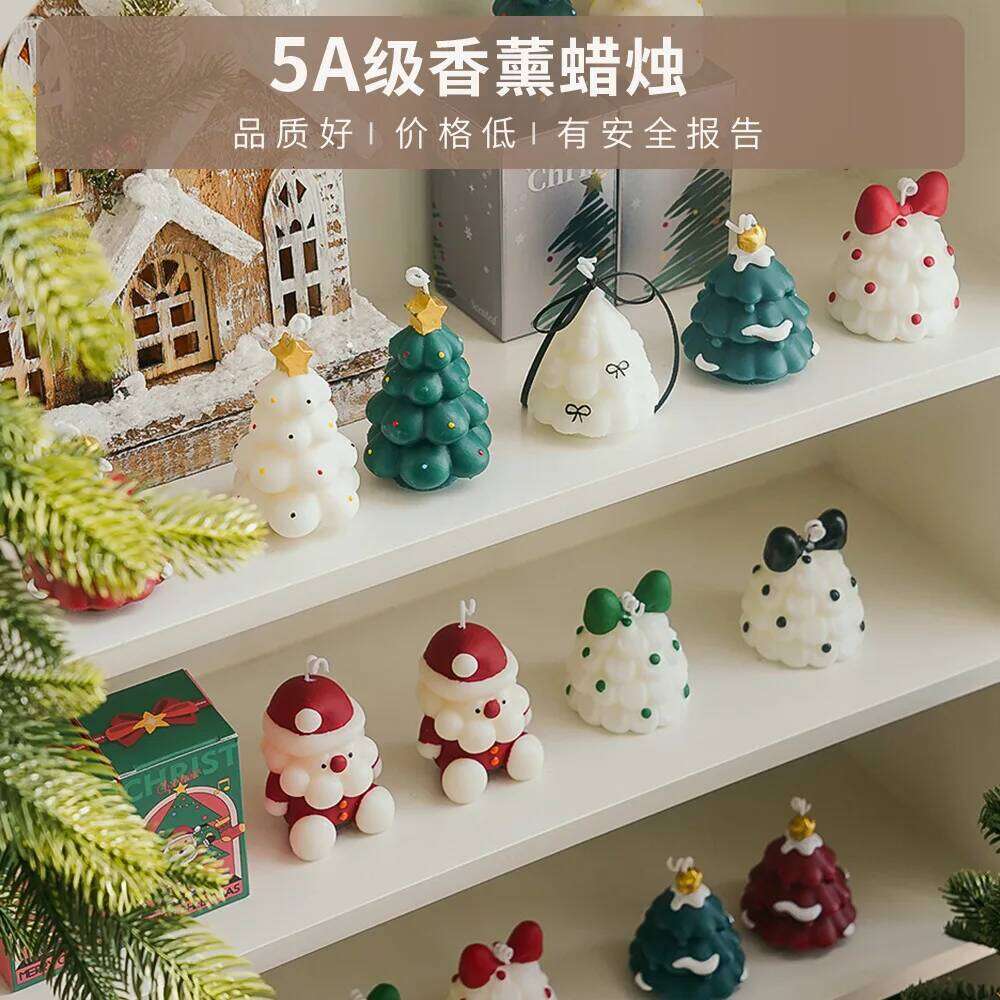 Tree Shaped Scented Handmade Decorative Candle for Table Photo Prop Christmas Eve Party Decoration and Gift S260204