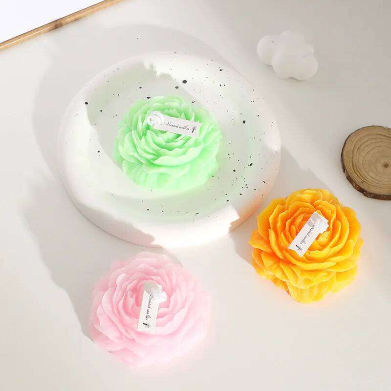 Valentine's Day Scented Souvenir Ornament 3D Peony Aromatic Candle Creative Flower Shape Aromatherapy Wedding Decor Gifts Box S260204