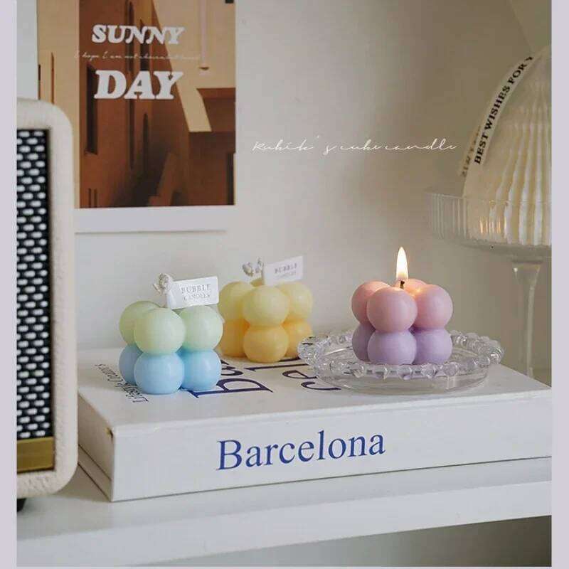 Ins Cube Scented Candles Home Decoration Velas Rose Aromatherapy Art Candle Mini Date Room Wedding Decoracin Gift Paraffin Wax S260204