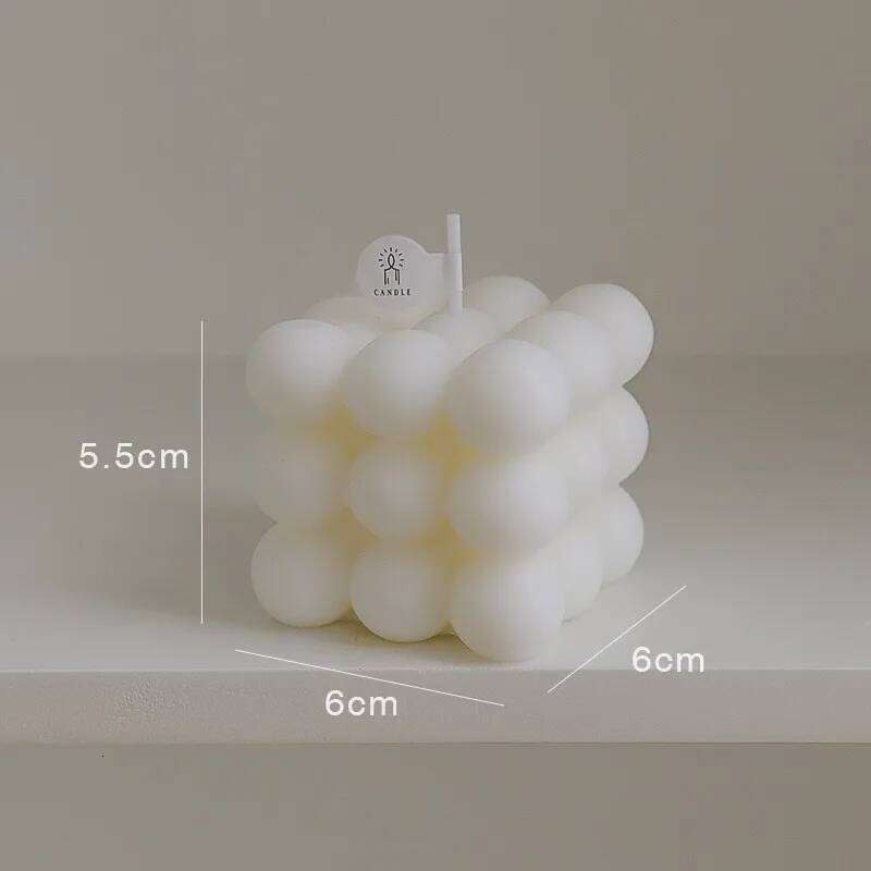 Big Bubble Cube Aromatherapy Candle - Soy Wax Scented Modeling Ornament Creativity Ball Gift Decoration Tool for Home S260204