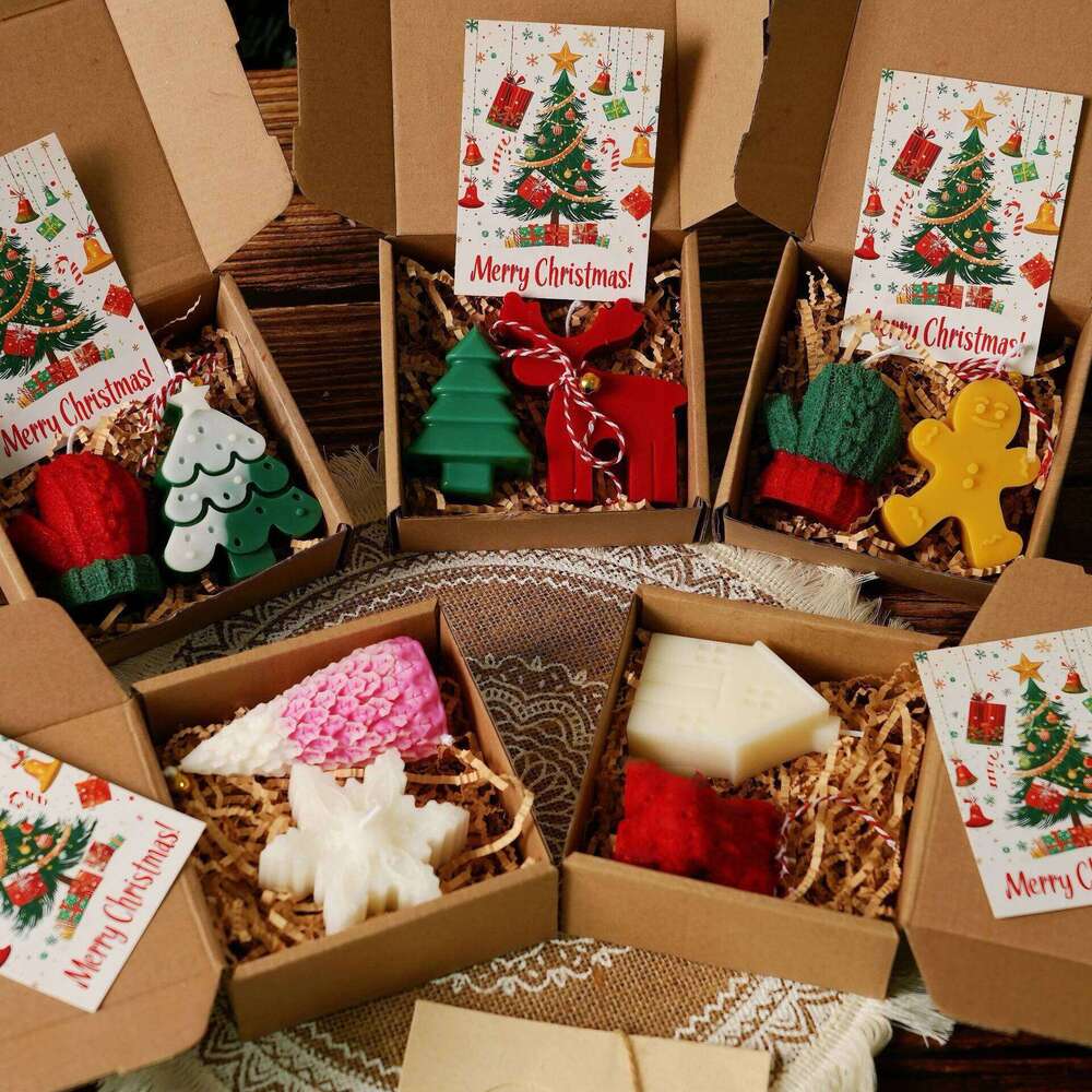 Tree Gingerbread Man Scented Candle Set Handcrafted Shaped Christmas Gift Creative Souvenir Present S260204 858