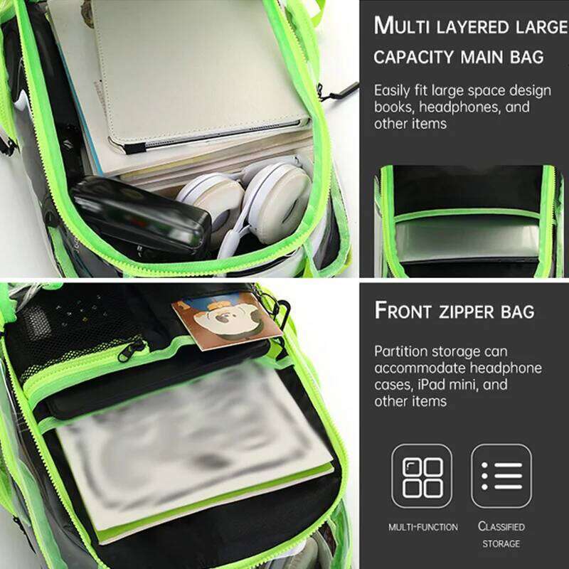 PVC Summer Transparent Schoolbag Clear Waterproof Swimming Beach Backpack Outdoor Hiking Concert Rucksack Fashion can See Bags Z260202