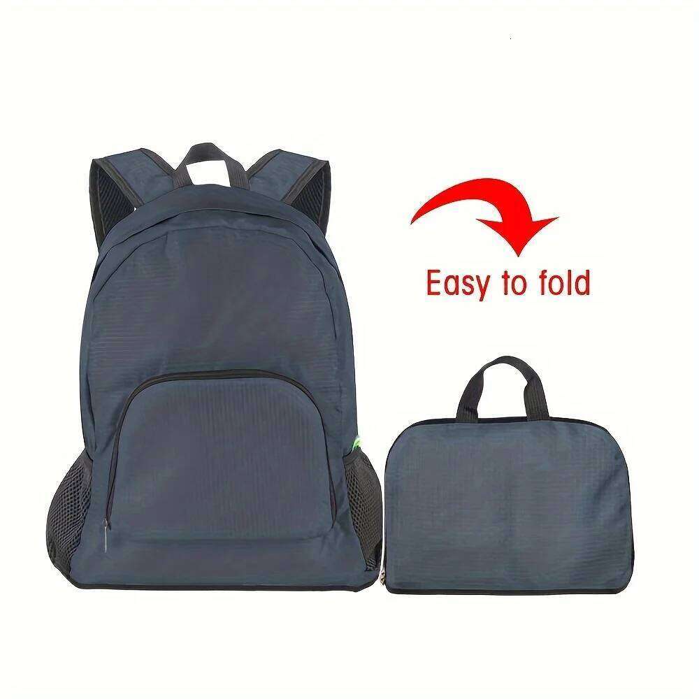 Large Capacity Durable Foldable Canvas Travel Hiking Camping Backpack with Adjustable Shoulder Straps and Zipper Closure Z260204