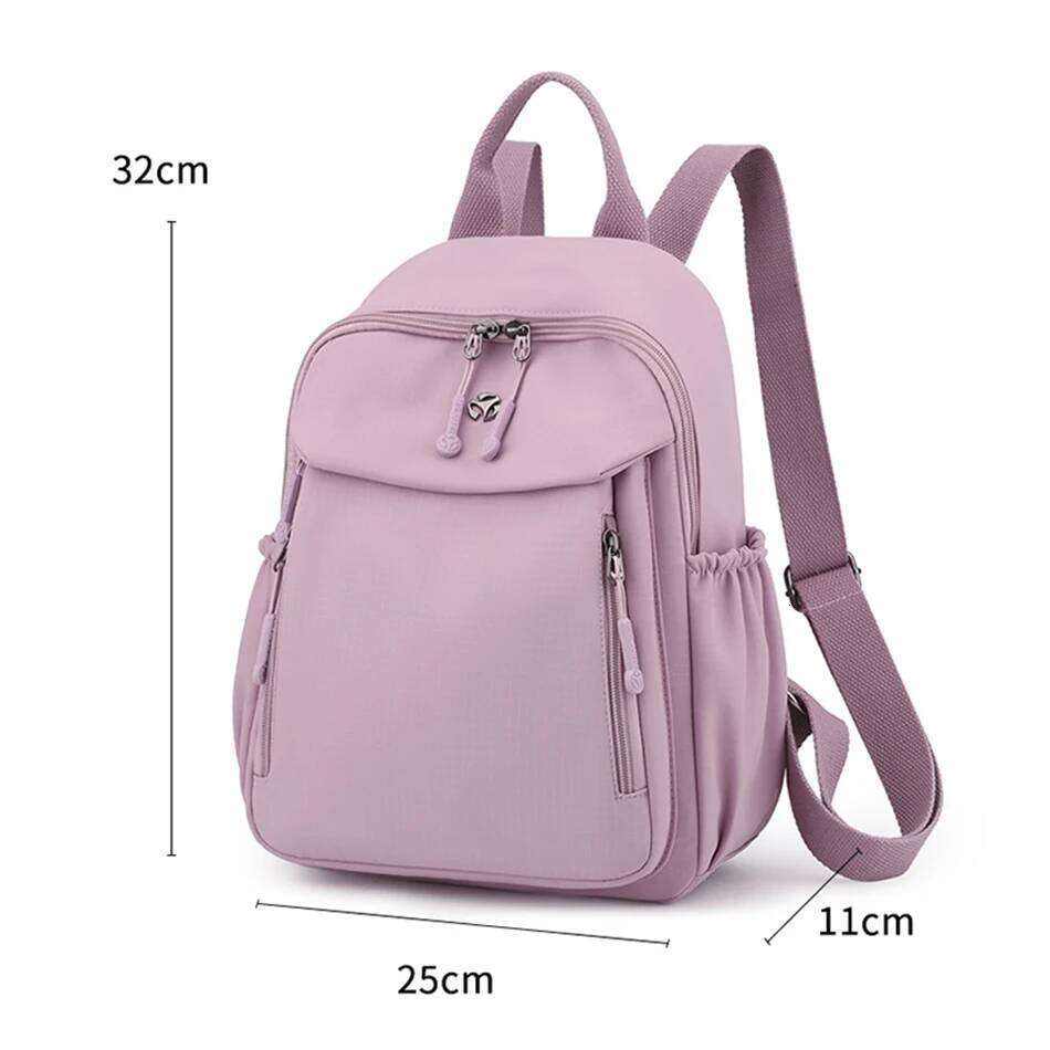 New High Quality Nylon Women Back Pack Solid Color Waterproof Travel Backpack Casual School Bags Girls Shoulder Bag Sac A Dos Z260202