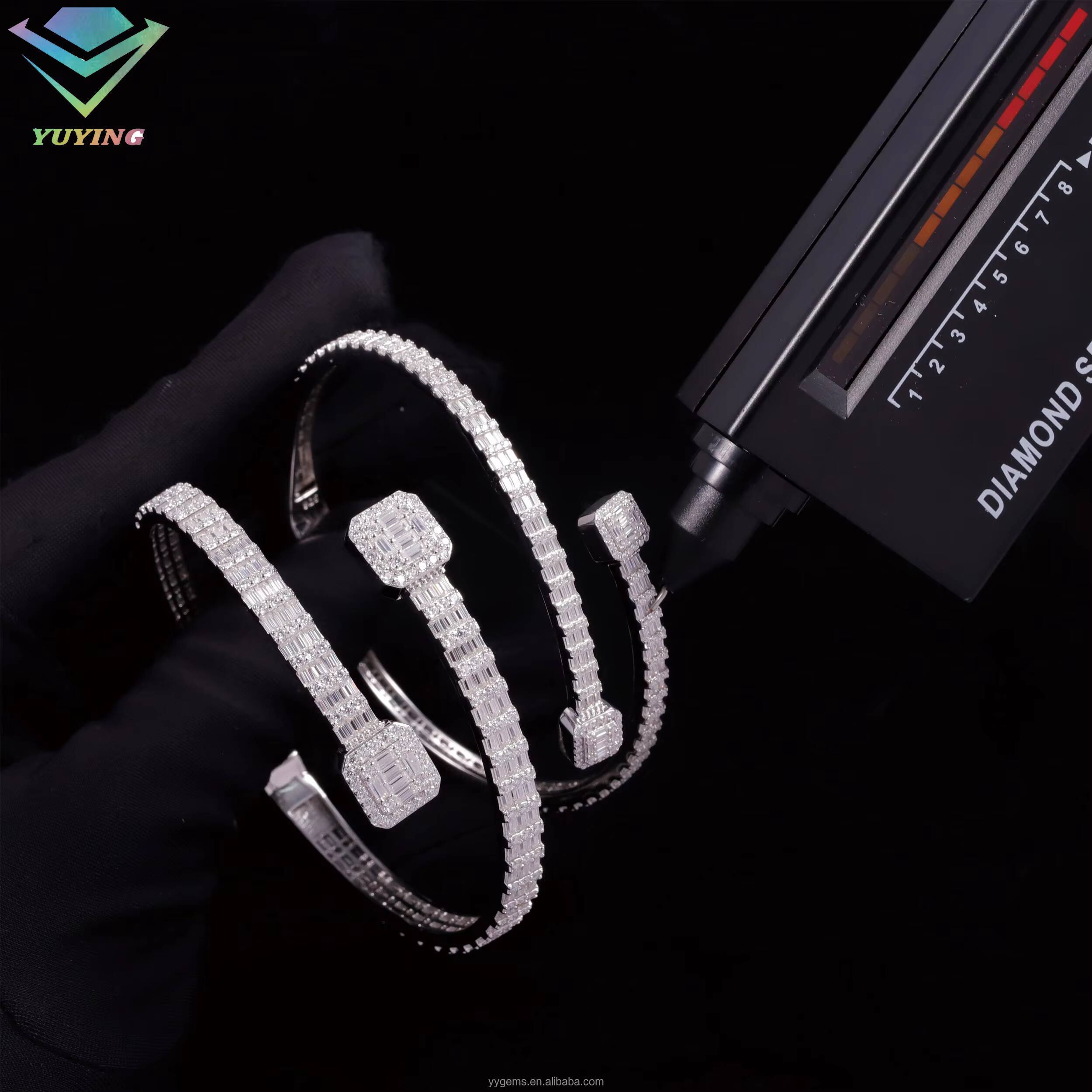 Yu Ying 925 Silver Material with Vvs Diamond Bangles for Women Fine Jewelry Moissanite Bracelets