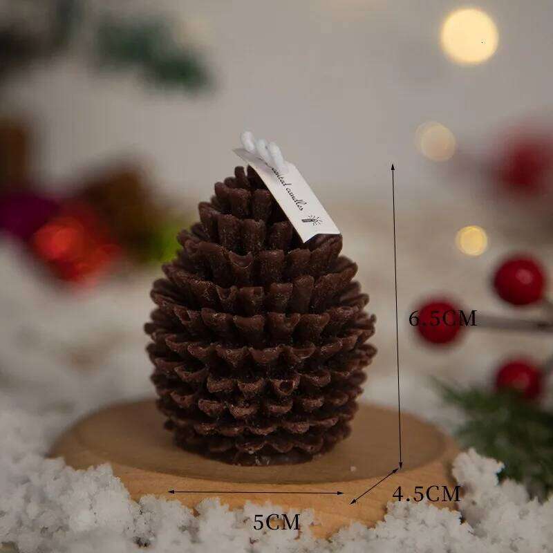 2/4PCS 3D Pinecone Candles Christmas Atmosphere Photography Arrangement Props Creative Home Decoration Ornaments S260204