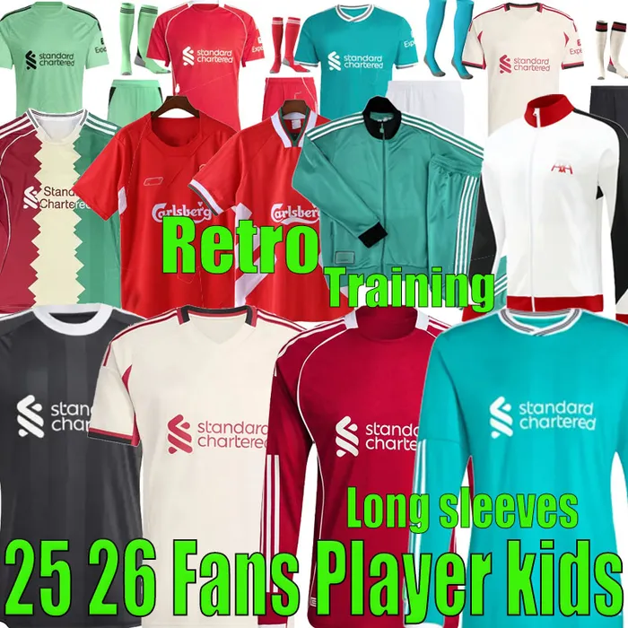 25 26 LFC LiverpoLll soccer jerseys MAC ALLISTER ALEXANDE R-ARNOL D LUIS DIAZ GAKPO DARWIN SZOBOSZLAI jersey fans player football shirt Mens Kids Kit sock Full sets8