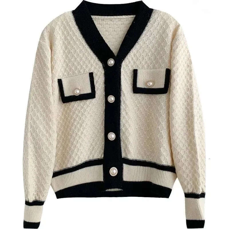 2026 women's knitted Korean version fashionable loose long sleeved knitted sweater cardigan jacket