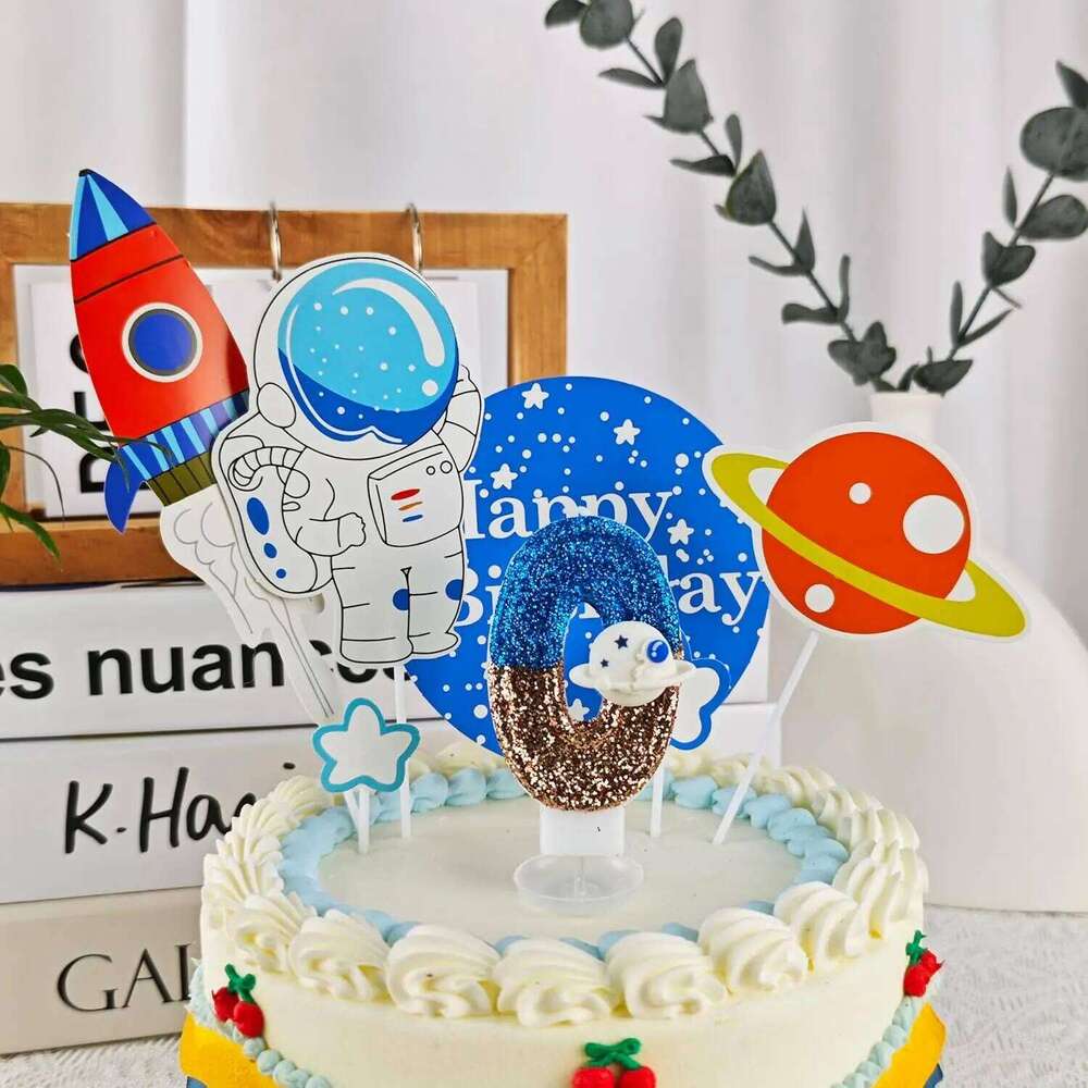 Blue Planet 0-9 free combination digital candles, candles are perfect for high-end baking cake decoration at birthday p S260204 5fe