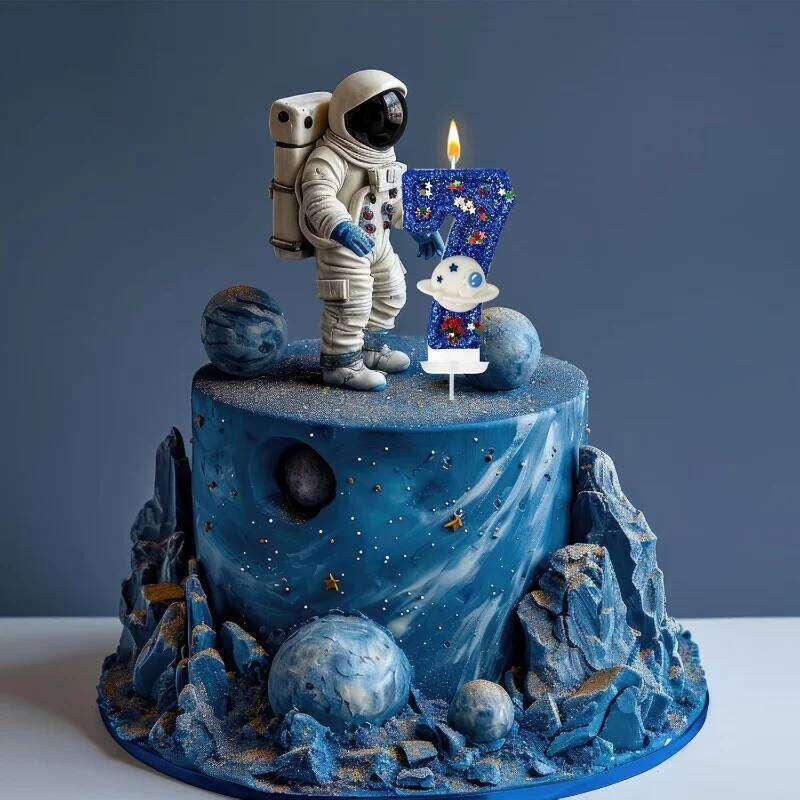 Blue Planet 0-9 free combination digital candles, candles are perfect for high-end baking cake decoration at birthday p S260204