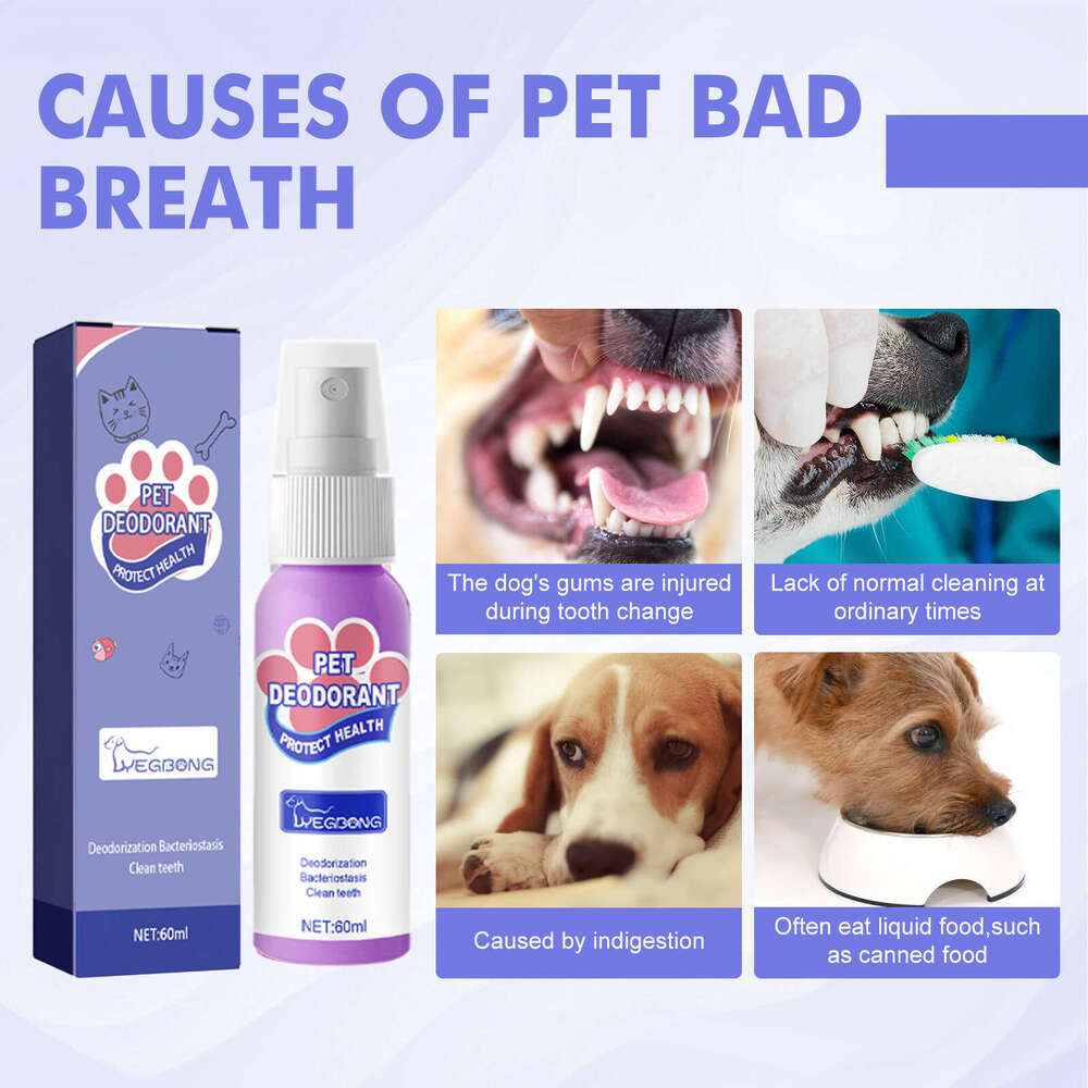 Yegbong Dog Bad Pet Oral Cleaning Cat Deodorization Odor Removal Fresh Breath Spray S260203