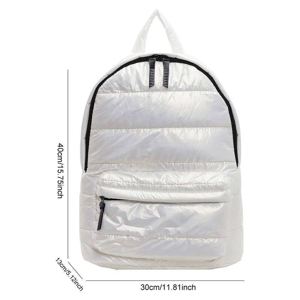 2025 Ultra Light Space Down Women's Backpacks Puffer Daypack Multi Pocket Travel Knapsack Large Capacity Rucksack School Bags Z260202