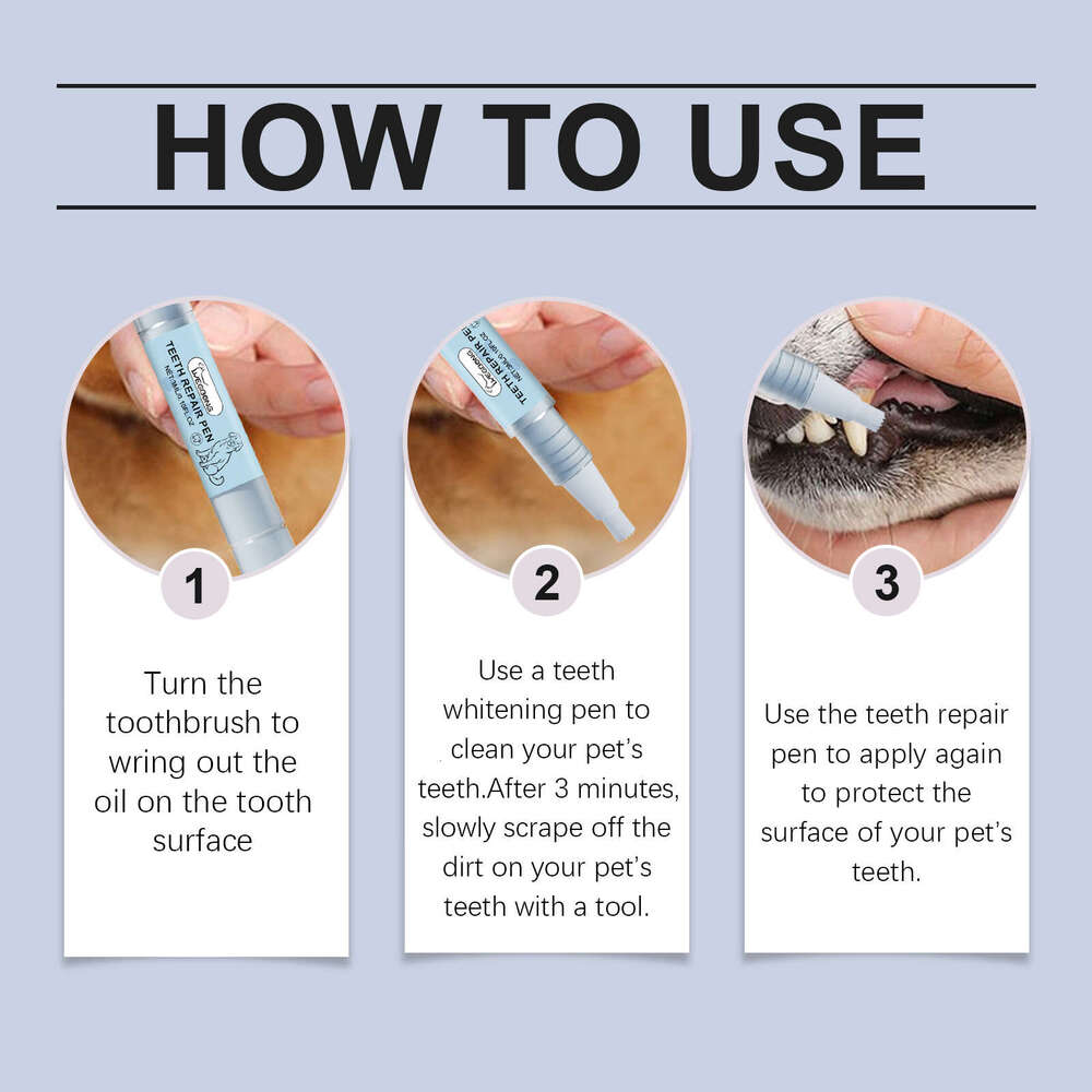 Yegbong Whitening Pen Set Pet Cleaning Tartar Stain Removal Teeth Repair S260203