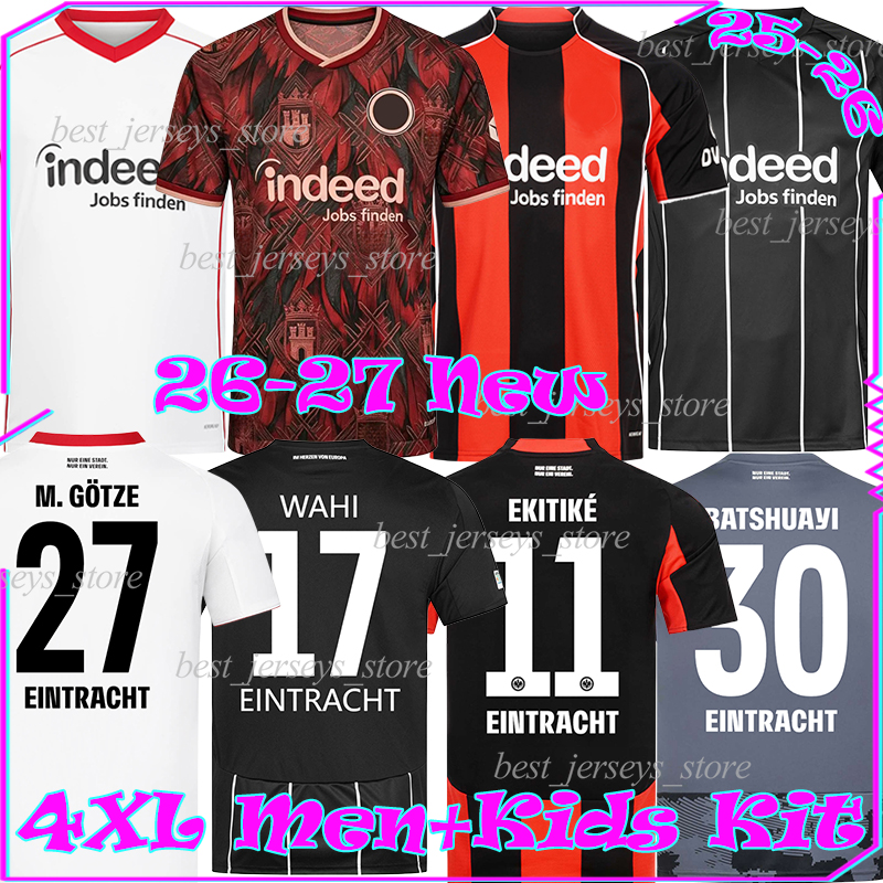 4XL 25/26/27 FrankfurtS BURKARDT Eintracht Soccer Jerseys UZUN DOAN KNAUFF BAHOYA KOCH KRISTENSEN WAHI BATSHUAYI CHAIBI DAHOUD BROWN football shirt Men Kids Kit sets