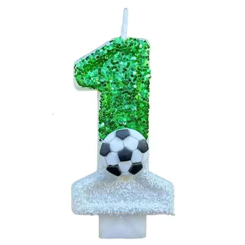 New 0-9 Number Birthday Candles original two color gradual change Football style birthday cake digital party candle decoration S260204