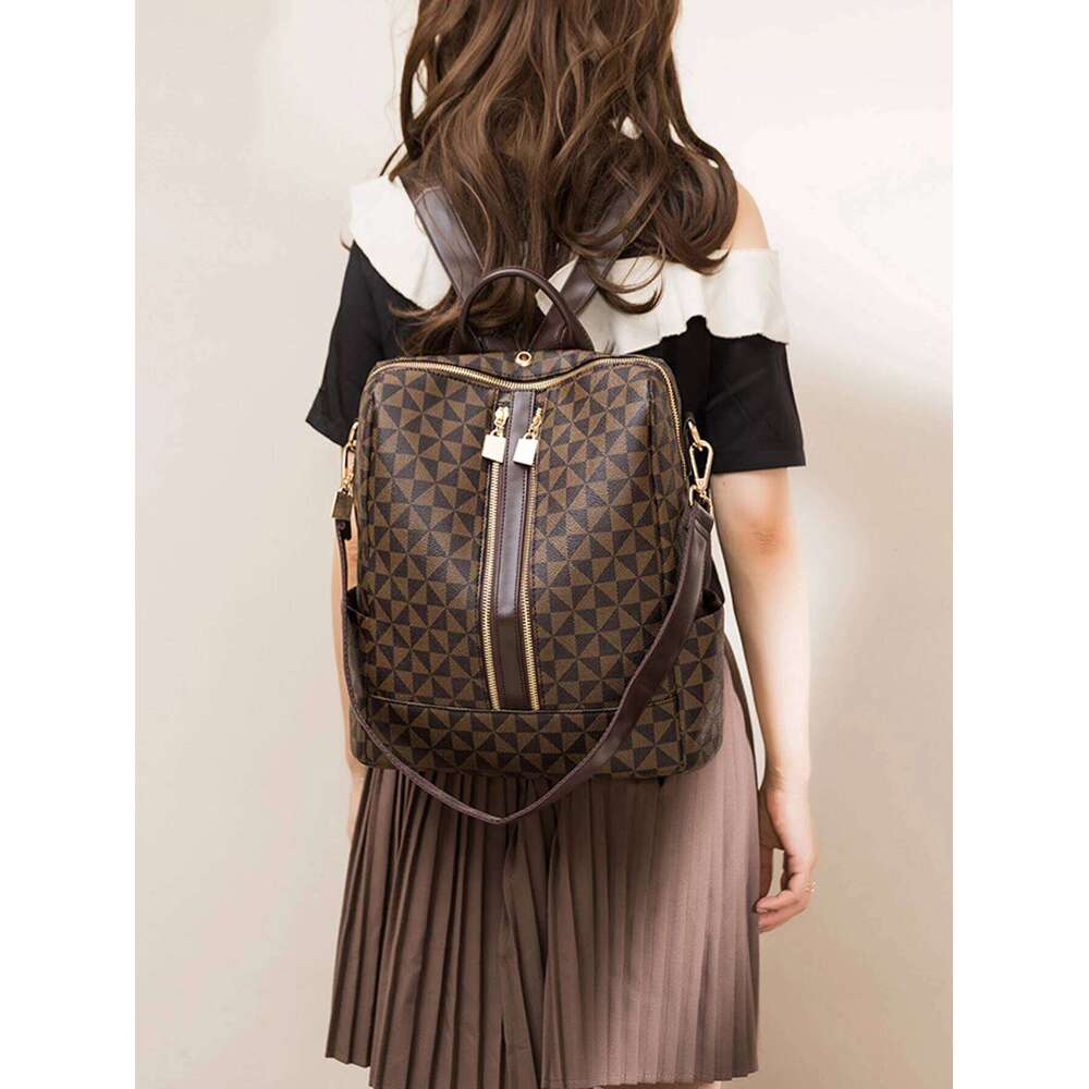 2pcs Backpack And Handbag Set, For Women, Waterproof Double Shoulder Crossbody Bag, Women's Travel Send Co Z260204