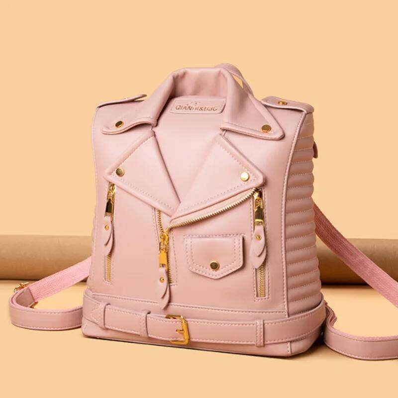 Anti Theft Zipper Women 2026 Motorcycle Shoulder Jecket Bag Travel Large Backpack Fashion Ladies Bagpack School Bags Z260202