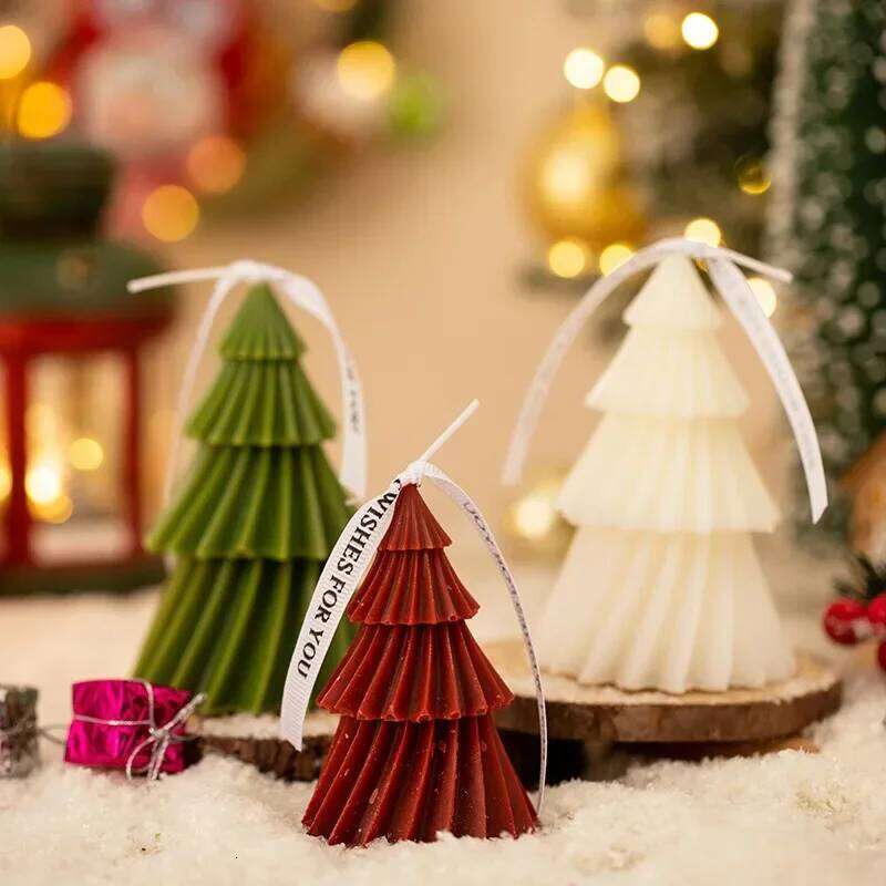Christmas Tree Shape Aromatherapy Candle Xmas Scented Handmade Candles Gift Home Decor Creative Ins Candele S260204