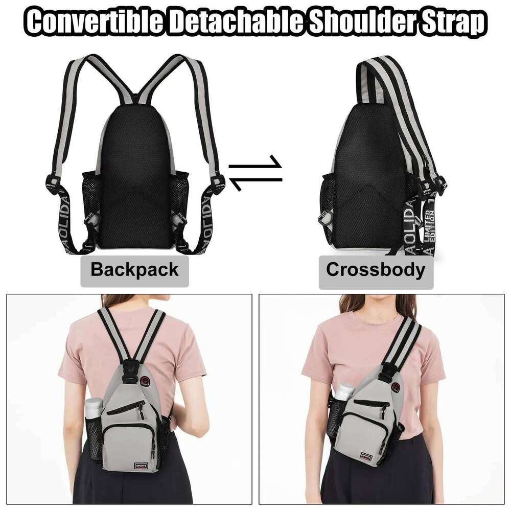 Geestock Convertible 2 in1 Small Sling Backpack Women Crossbody Daily Waterproof Chest Bag for Travel Hiking Z260202
