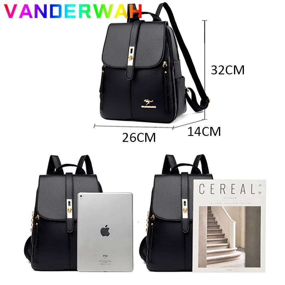 Genuine Brand Women Leather Backpack High Quality Female Back Pack for Girls School Bags Travel Bagpack Ladies Bookbag Rucksack Z260204