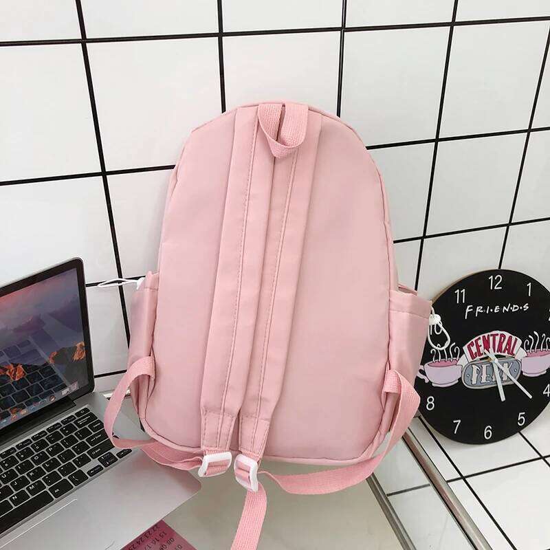 Fashion Schoolbag for Teenage Waterproof Nylon Girls Bagpack Cute Women Laptop Backpack Travel Bag Black Pink Bookbag Unisex Z260202