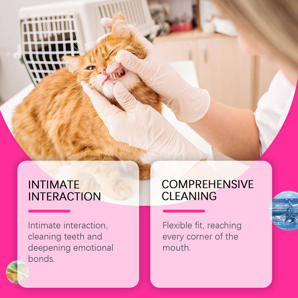 Yegbong Pet Finger Wipes Cat Dog Teeth Gum Tartar Cleaning Dental Supplies S260203