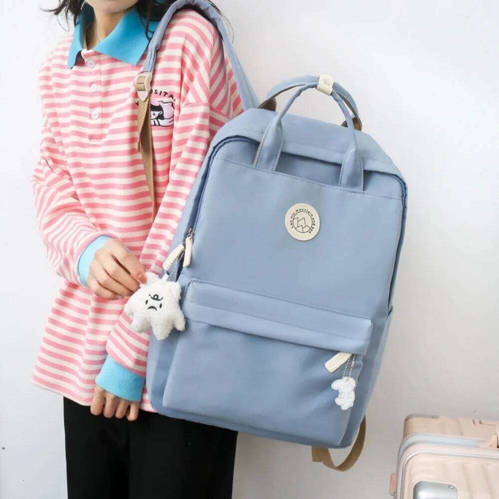 Fashion Waterproof Women Large Capacity Nylon Travel Backpack Ergonomic Solid Color Laptop Book Bag College Student Z260202