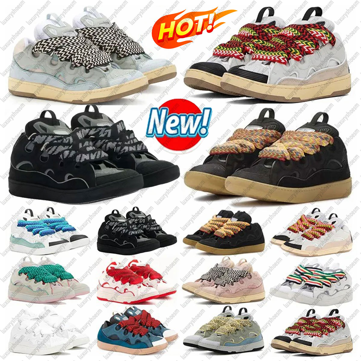 Fashion lavens Curb Leather Sneakers Designer Casual Dress Shoes Mens Womens Denim black salmon Pink wheat silver Platform Rubber Sole Trainers With Box size35-45