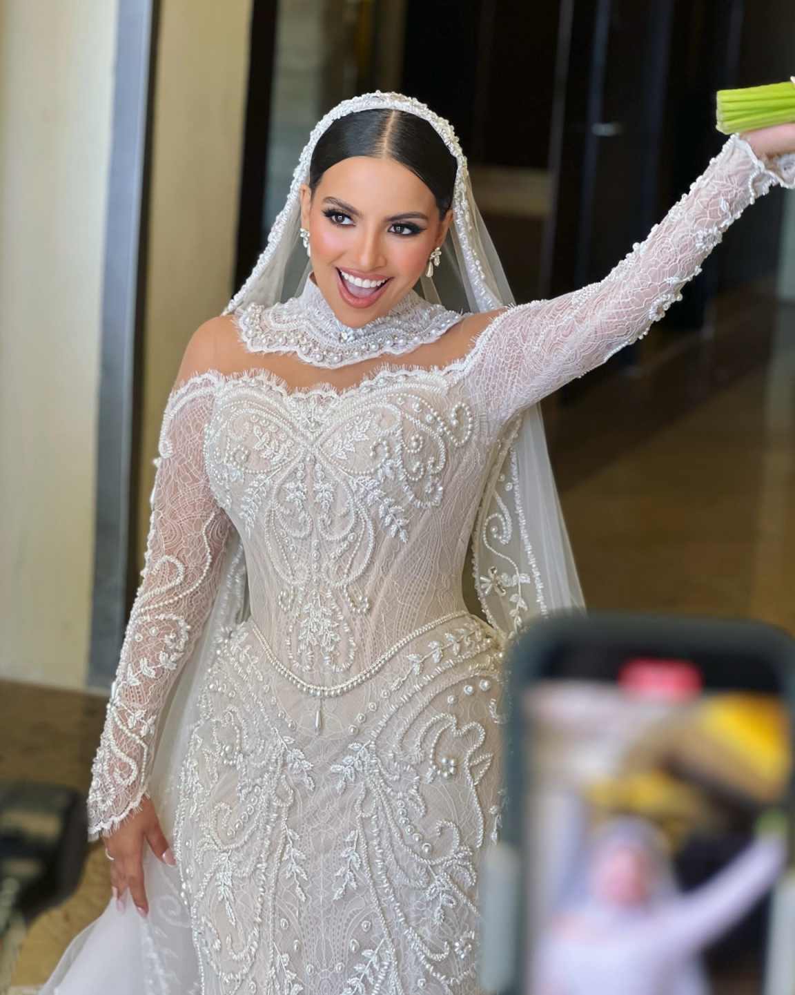 Detachable Train Sleeve Beaded Wedding Dress Charming Lace Appliques Bridal Gown Customized Luxury Mermaid Dresses For Bride
