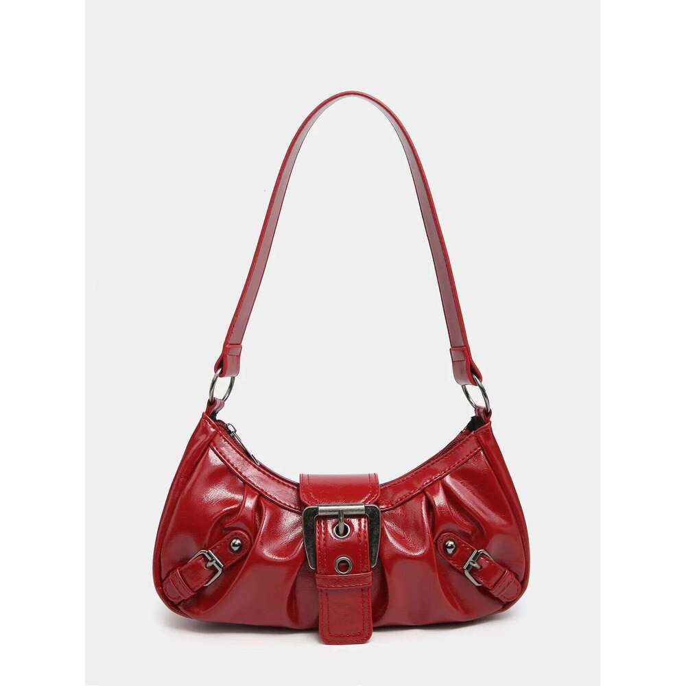 2024 spring hot selling Maillard retro small spicy girl Y2K wasteland style vintage leather shoulder armpit bag C260204