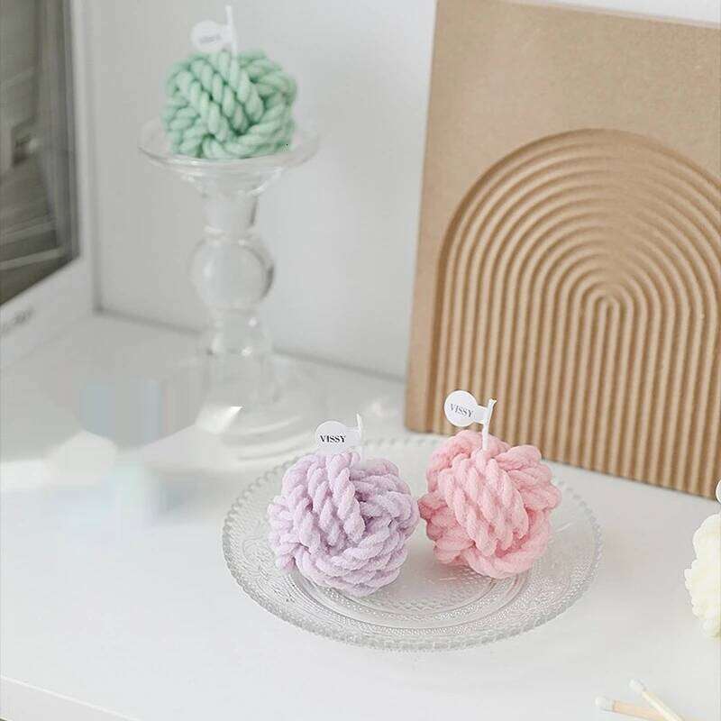 Cute Creative Yarn Ball Aromatherapy Handmade Diy Party Simulation Decoration Ornament Candle Christmas Birthday Gift S260204