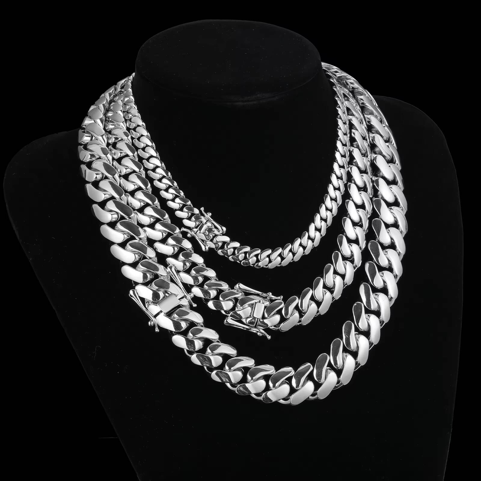 High Quality 10mm-22mm 925 Sterling Silver VVS Moissanite Diamond Miami Hip Hop Jewelry Men's Necklace
