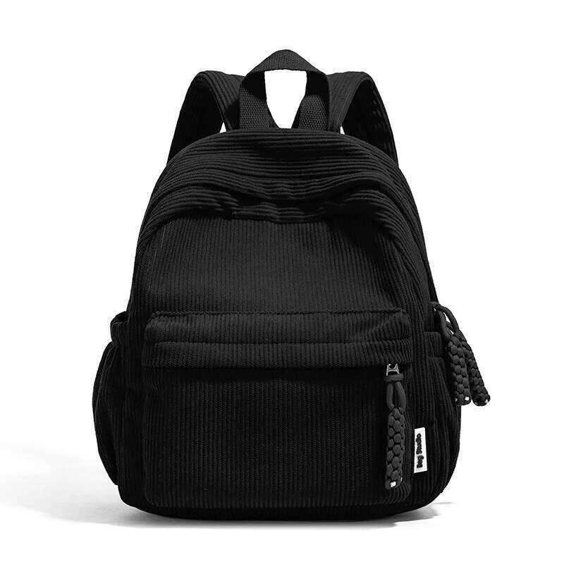 Japanese Casual Simple Multifunctional Travel Shopping Large Capacity Corduroy Women's Small Backpack Z260204