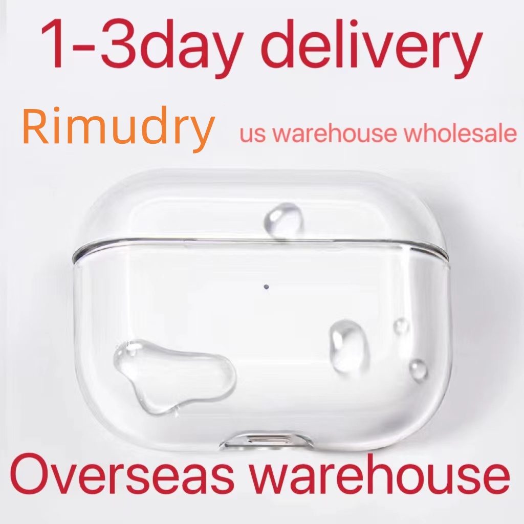 USA Stock For Apple Airpods Pro 2 3 4 Generation air pro pro3 Headphone Accessories Solid TPU Silicone Protective Earphone Cover Wireless Charging Shockproof Case
