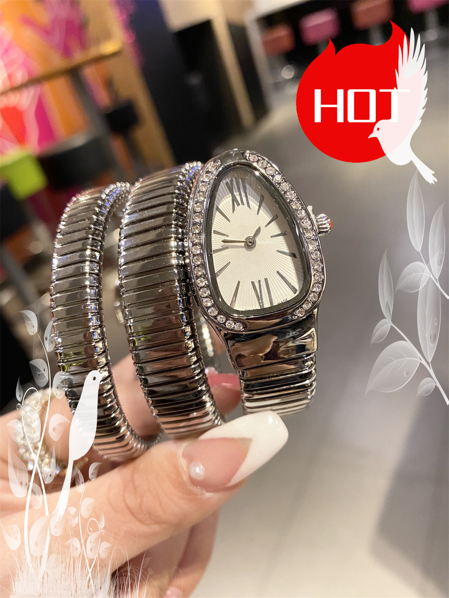 Mens women SERPENTIity Watches Automatic Movement Stainless Steel Watch womens Mechanical Quartz Wristwatches waterproof Luminous montre de luxe #472