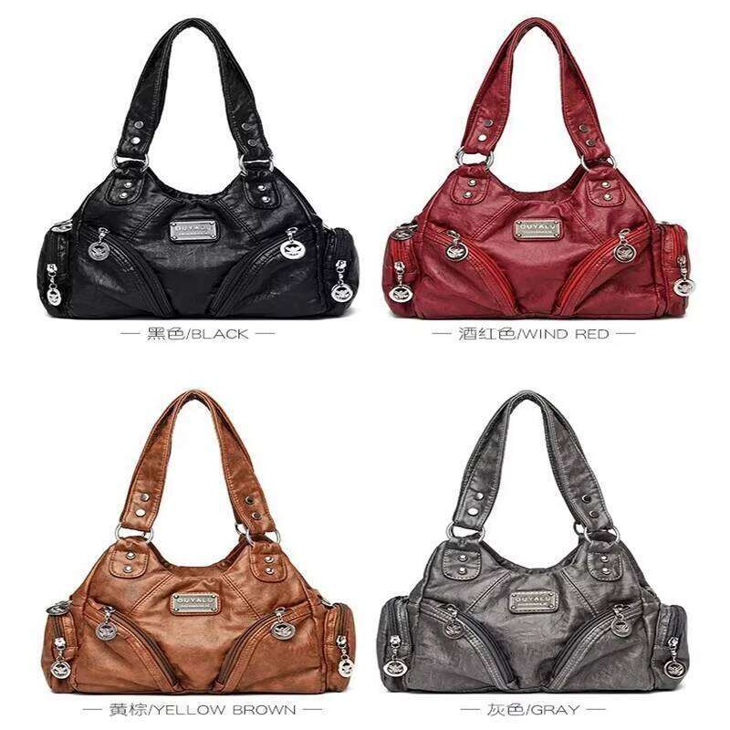 Y2K Women's PU Leather Luxury Handbag Motorcycle Fashion Crossbody Bag C260204