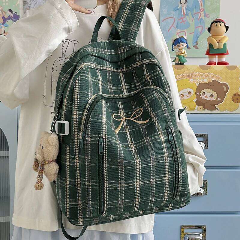 Oxford Embroidery Bow Plaid Fashion 2026 Quality Simple Bags High Capacity Commuting Durable Versatile Backpacks Z260202