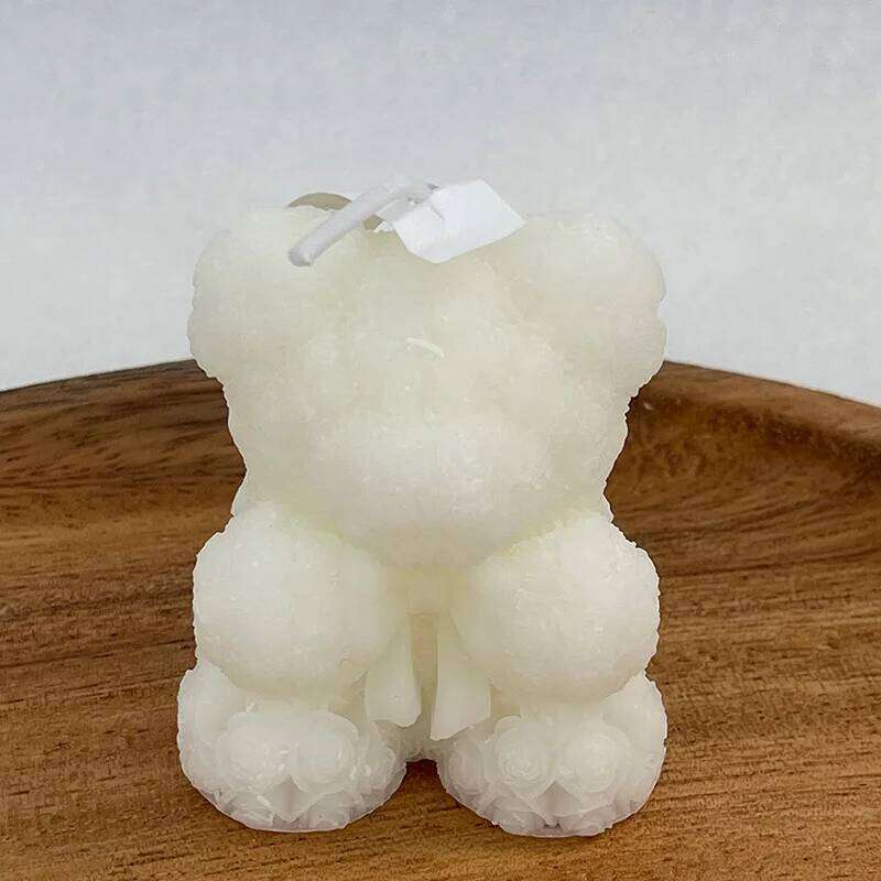 1PC Rose Bear Scented 3 ColorsRed/Pink/Cream | Home Decoration Birthday Gift, Advanced Atmosphere Fragrance Candle S260204