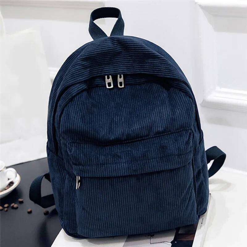 Style Soft Fabric Female Corduroy Design School For Teenage Girls Striped Backpack Women Velvet Screen Z260204