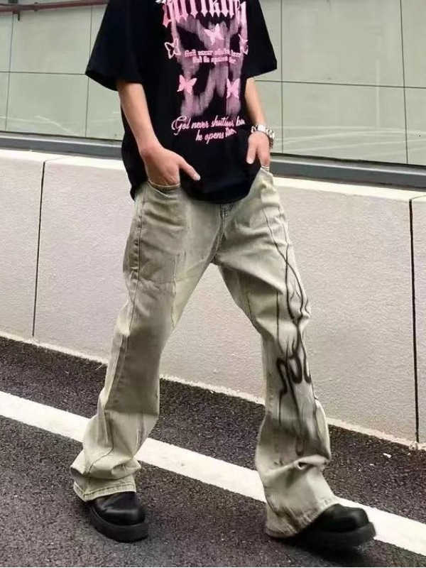 Y2K Loose Casual Jeans Letter Graphic Printing Versatile High Waist Jeans Hip Hop Fashion Men Women Vintage Washed Strtwear X251205