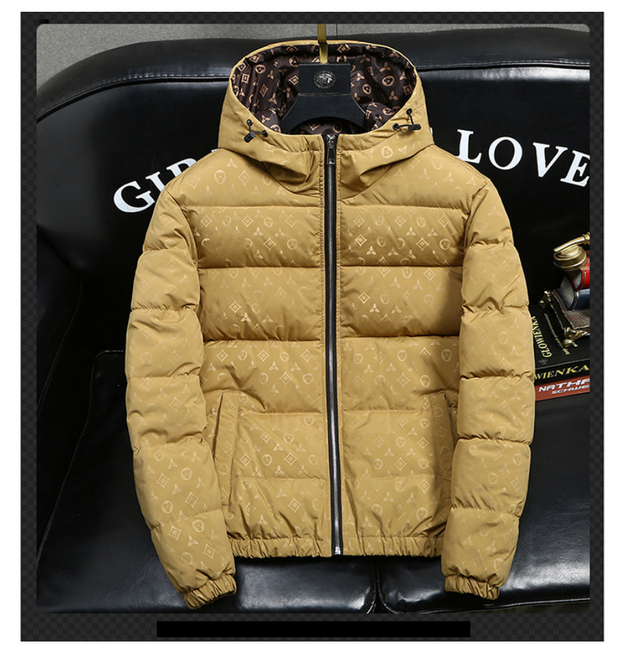 Men's Down Luxurious Business High-quality Jacket Streetwear Thicken Cold-proof Long Sleeve Male Casual Outerwear Simple Stand Thick Winter Coat