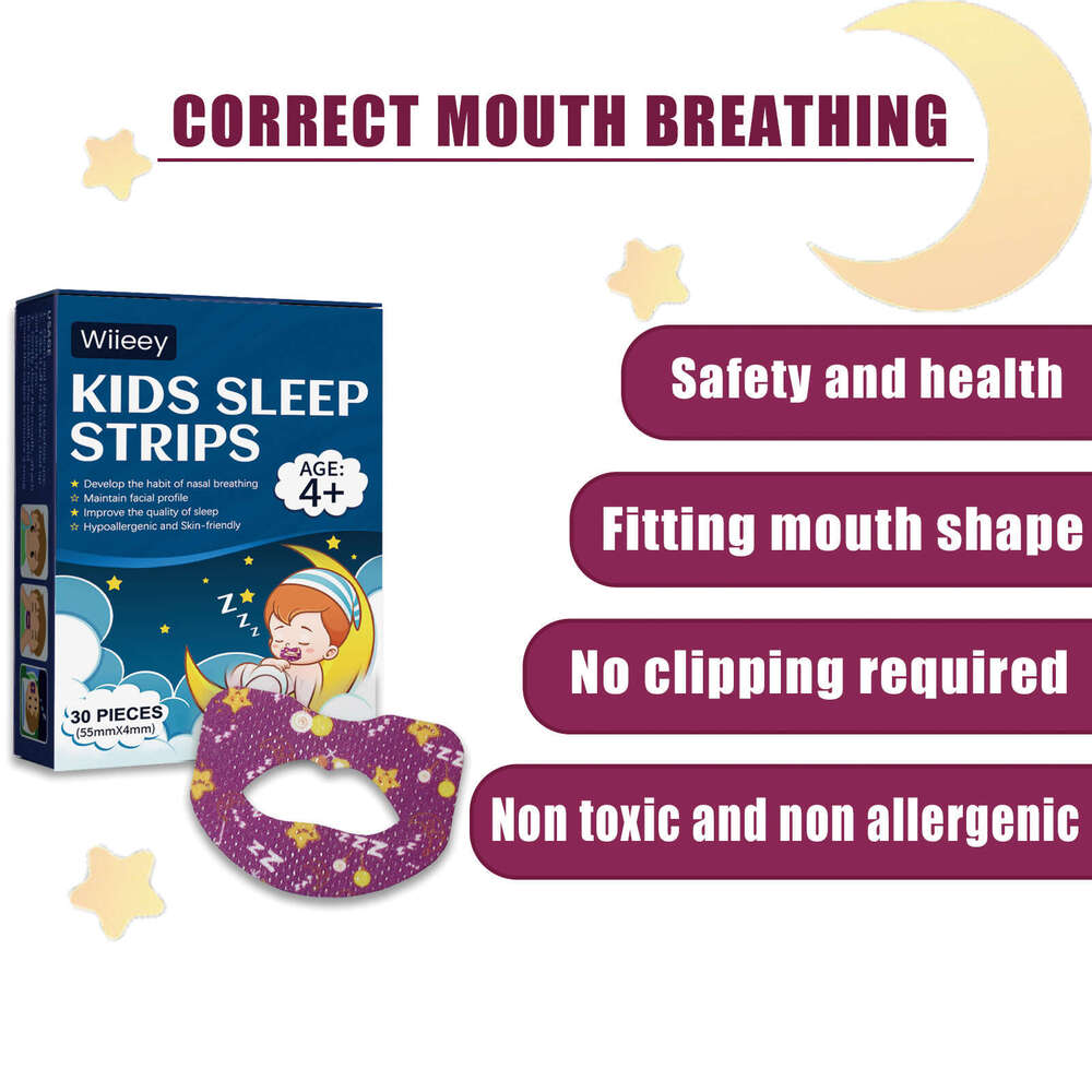 Wiieey Correction Anti-Mouth Opening Sleep Snoring Nighttime Breathing Mouth Closure Patch for Children S260203