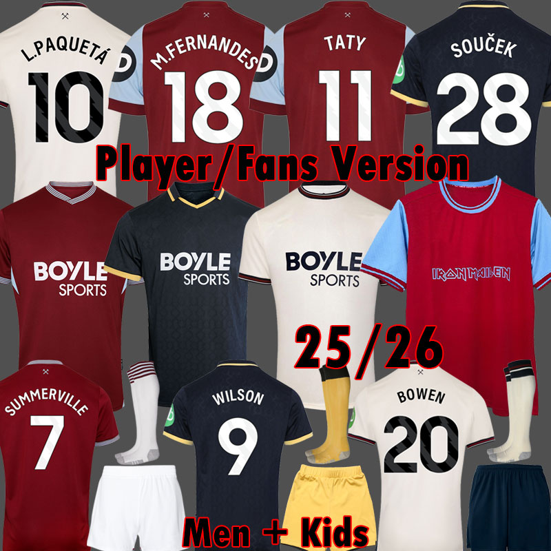 WEST HAMses Unitedese Jersey 25 26 BOWEN PAQUETA TATY WHU soccer jerseys 2025 2026 DIOUF kits WILSON PROWSE football shirts CASTELLANOS Special MEN Kids Equipments