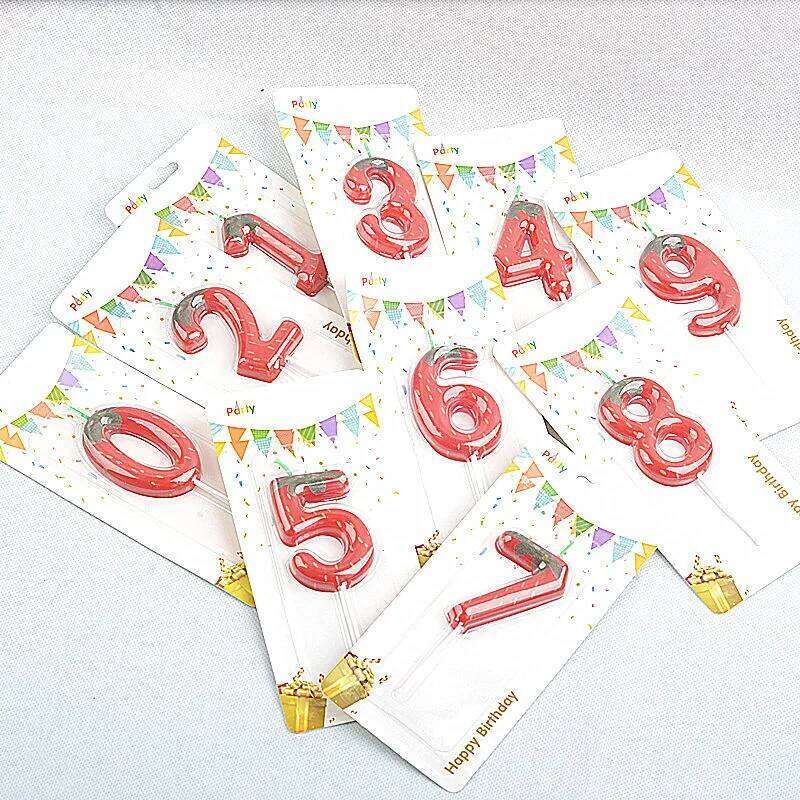 1pc Strawberry Cake Candle, 0-9 Number Perfect for Anniversary, Birthday & Party Decorations, Celebration Candle S260204