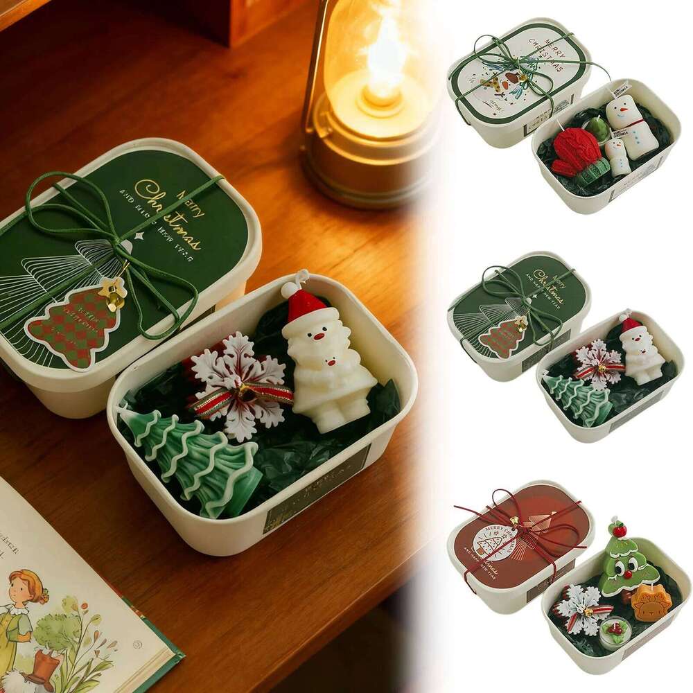 Set Santa Snowman Candles Party Wedding Festival Decoration Christmas Eve Romantic Ornament Decor For Home S260204