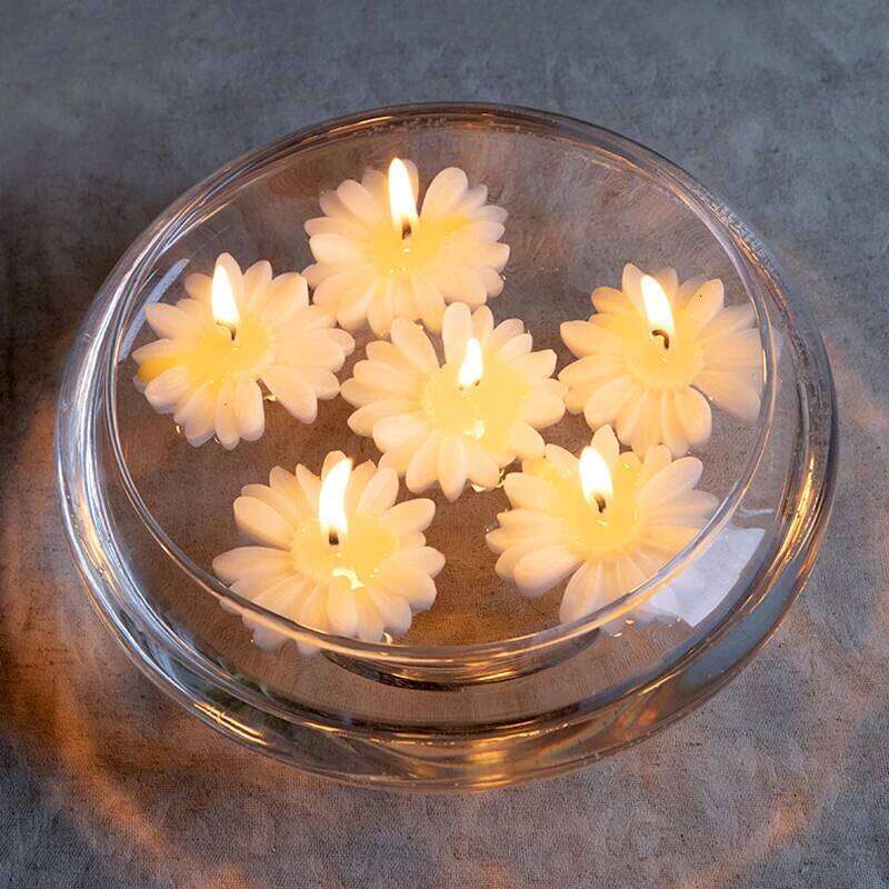 3D Daisy Candles Flower Scented Cup Handmade Aromatherapy Floating Candle Birthday Party Festival Gift Wedding Home Decor S260204